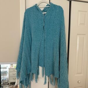 LuLaRoe Blue Shrug with Fringe